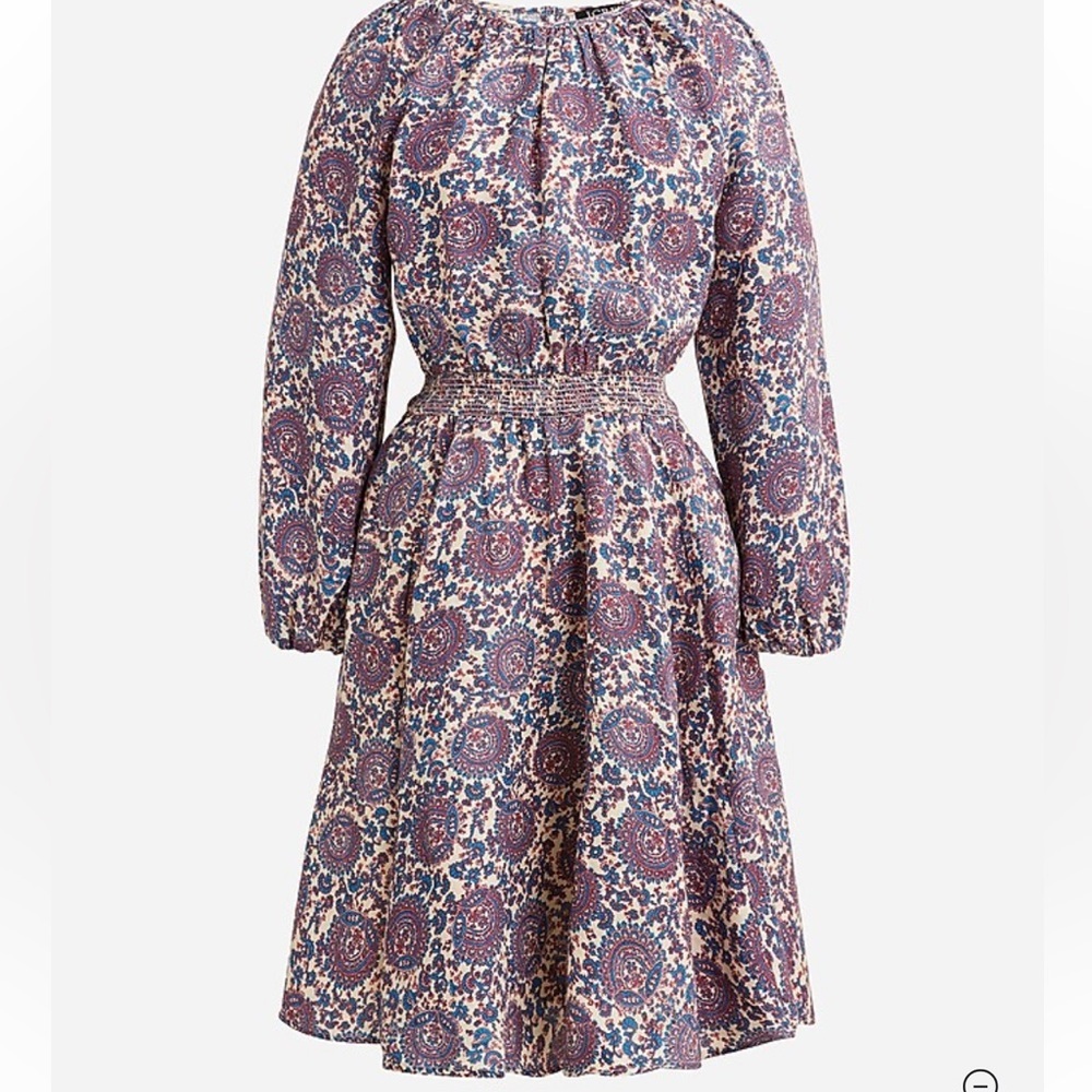 J.Crew Palermo smocked-waist mini dress in floral bouquet linen